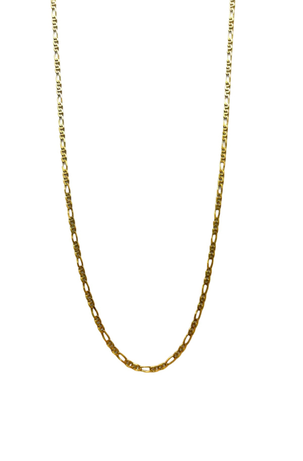 Collier chaîne maille figaro en Or Jaune 18K