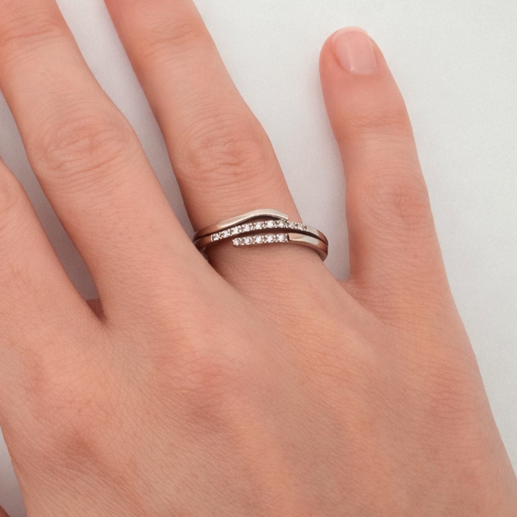 Bagues fantaisie en Or blanc 18K - Taille 62 - 2.45g