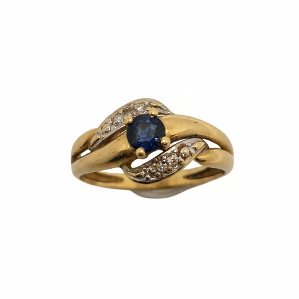 Bague Solitaire Or Jaune 18K - Tourmaline - 2.25Grs - T52