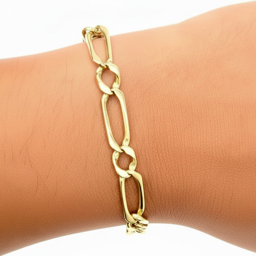 Bracelet Maille Figaro en Or jaune 18K - 15.43G