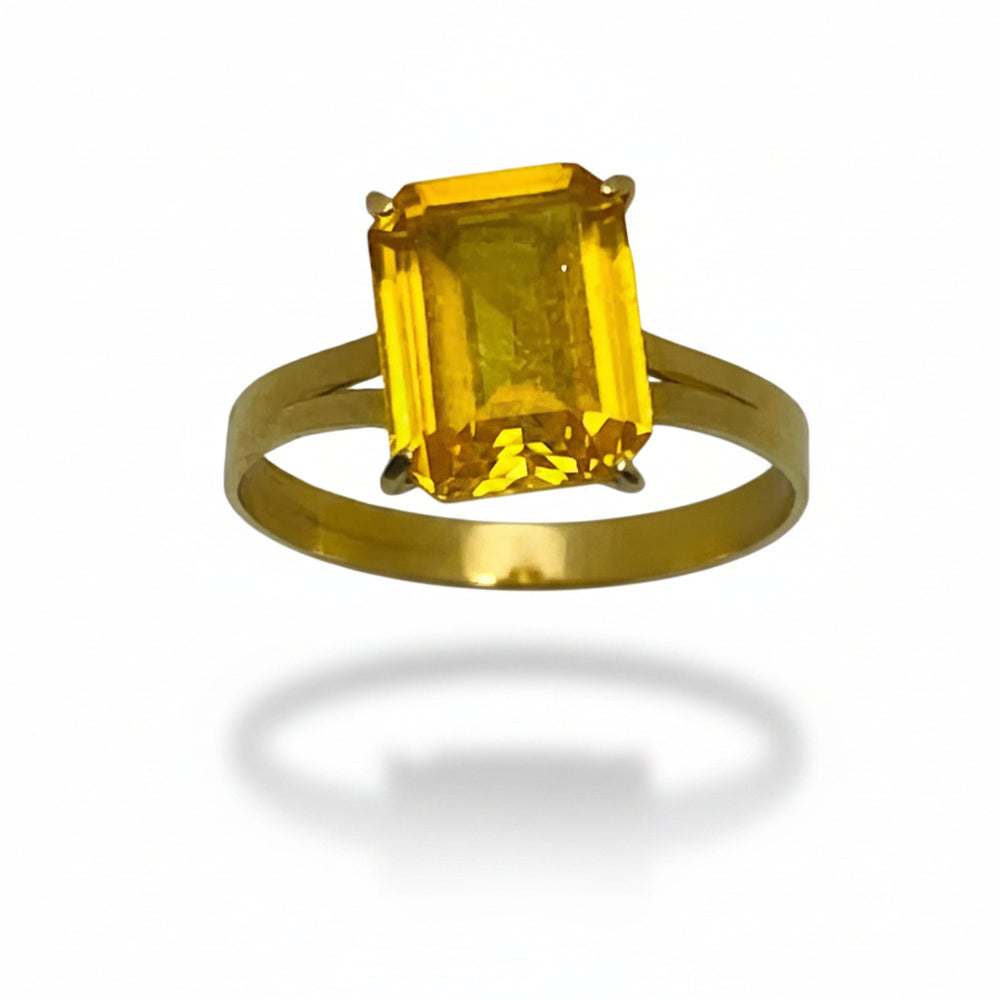 Solitaire Or Jaune Citrine 18K - 4.05 G