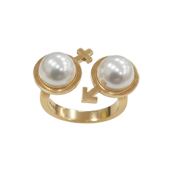 Bague Signée Ilona Orel en Or Jaune 18K - Taille 54 - 8.35G