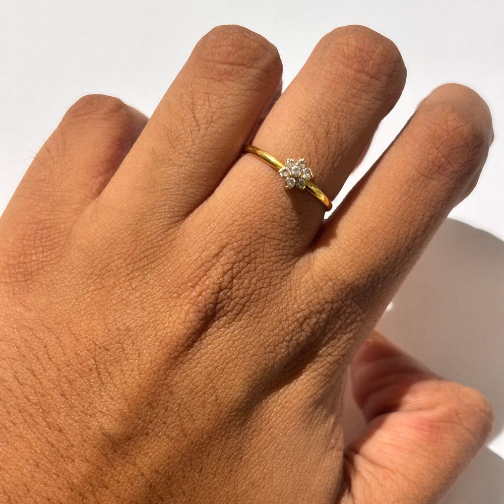 Bague en or jaune avec oxyde de zirconium 18K - T 56
