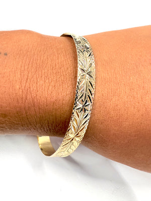 Bracelet Jonc en Or Jaune 18k Travaillé - 12.71 Grs