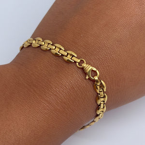 Bracelet Maille Grain de Café en Or Jaune 18 Carats