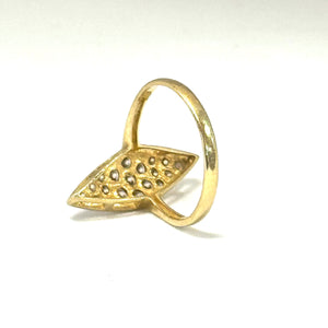 Bague Marquise en Or Jaune 18K - Taille 54 - 3.12g