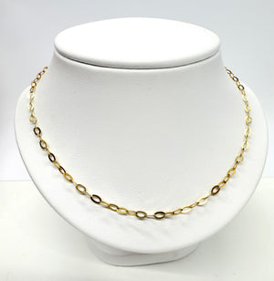 Chaîne en Or Jaune 18K Maille Forçat Plate