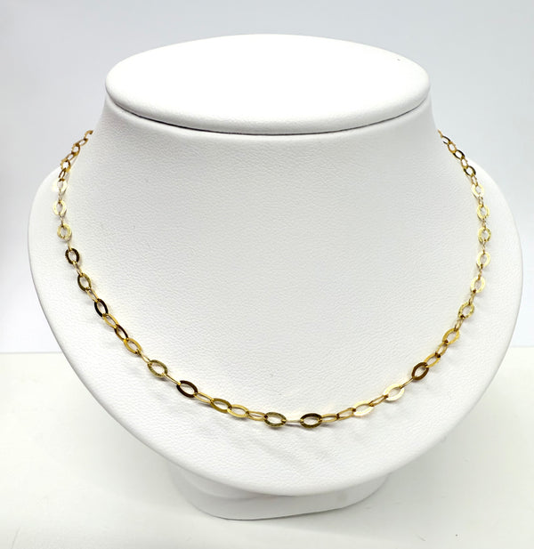 Chaîne en Or Jaune 18K Maille Forçat Plate