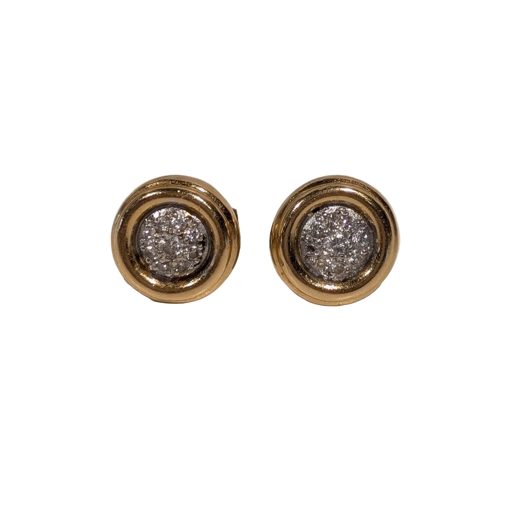 Boucles d'oreilles en or jaune 18K avec diamant -  3.82 G