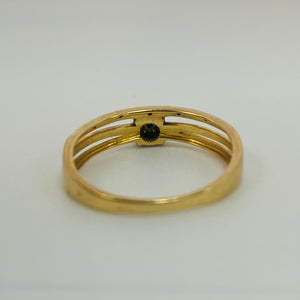 Bague Solitaire Or Jaune 18K avec Diamants T.53