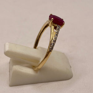 Bague Or Rubis Jaune 18K - Taille 51
