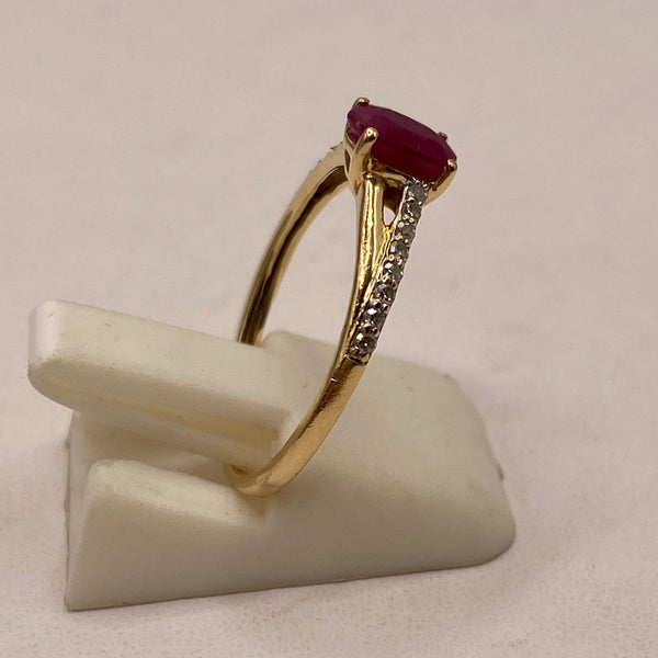 Bague Or Rubis Jaune 18K - Taille 51