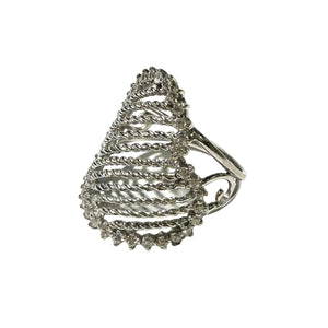 Bague en Or Blanc avec Cœur et Oxyde de Zirconium 18K