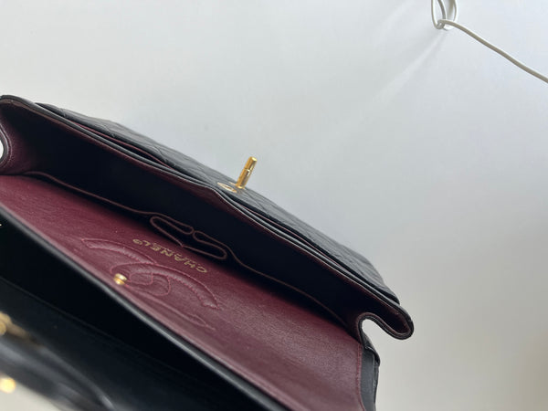 Sac Chanel Timeless 23 cm en Cuir Noir Vintage