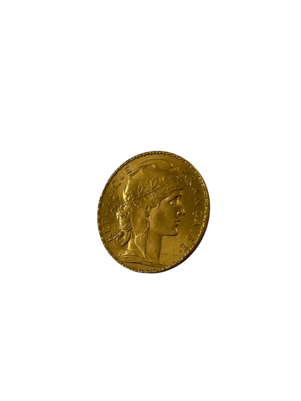 20 Francs Coq Marianne en Or Jaune 1913 - Bon Etat
