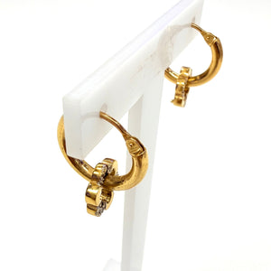 Créoles en Or jaune et blanc 18K - 3.36g