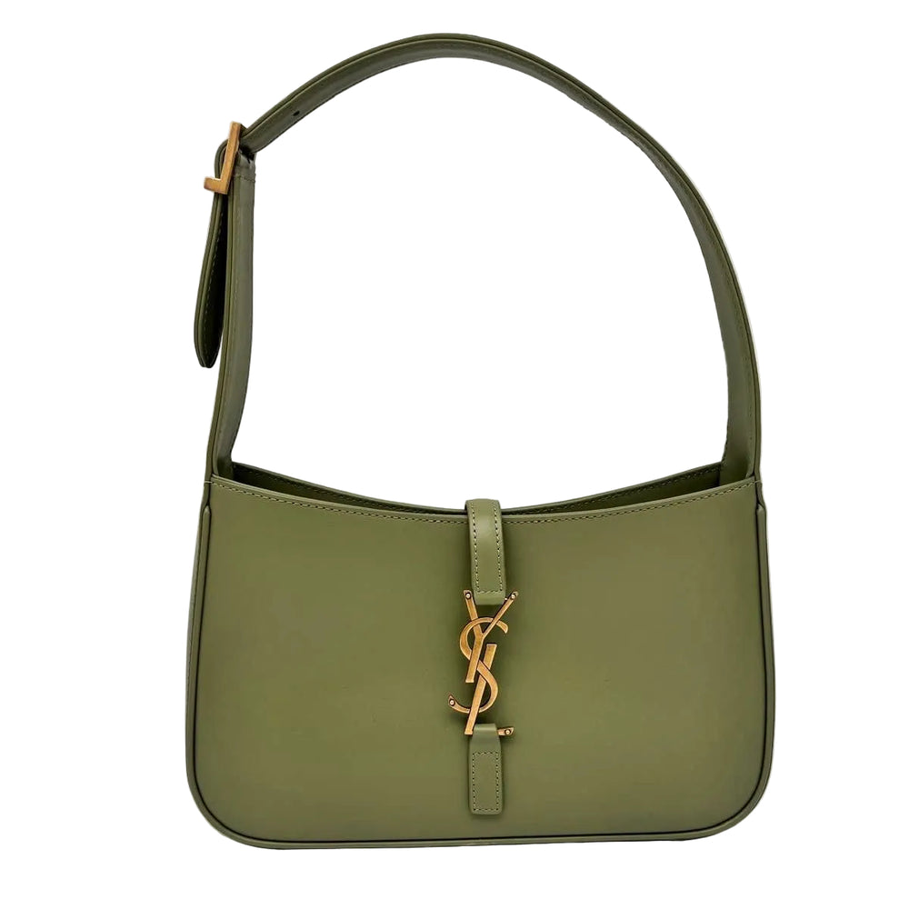 Saint Laurent Sac Hobo 5 à 7 en Cuir Vert