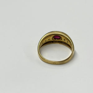 Bague en or jaune 750/1000 avec rubis