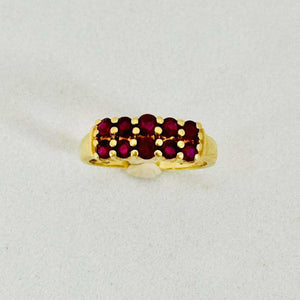 Bague Or Jaune 18 Carats avec 10 Pierres 3.60 Taille 50