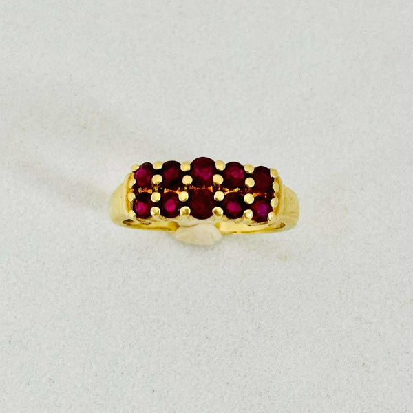Bague Or Jaune 18 Carats avec 10 Pierres 3.60 Taille 50