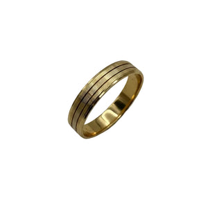 Bague Alliance Or Jaune et Blanc 18K -  T61 - 3.07gr