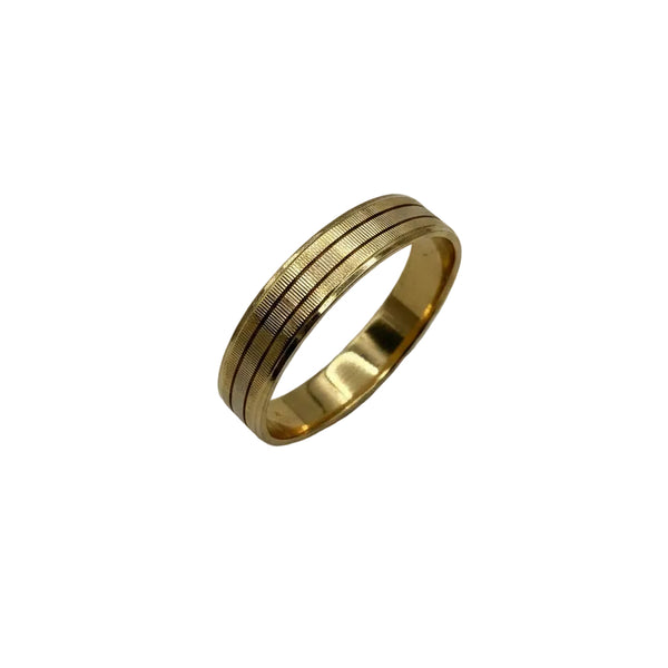 Bague Alliance Or Jaune et Blanc 18K -  T61 - 3.07gr