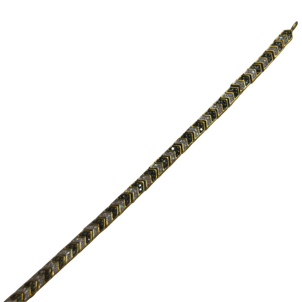Bracelet or jaune maille chevron diamants 18 K