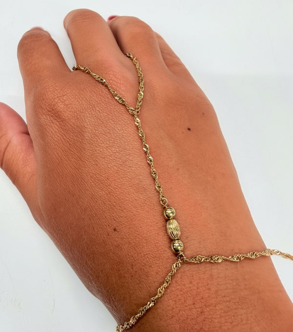 Bracelet/bague maille torsadée en Or jaune 18K - 2.73g