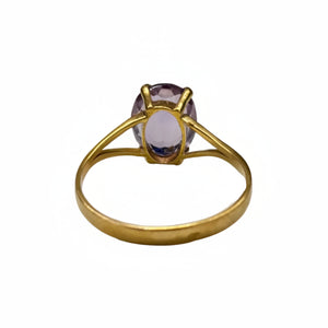 Bague en or jaune avec améthyste