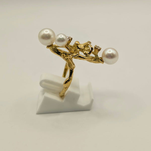 Bague ancienne en or jaune 18 K - Taille 51