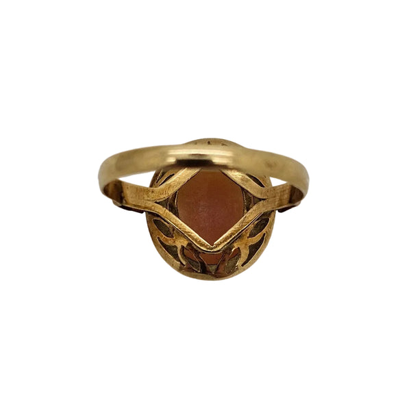 Bague Camée Or Jaune 15k - 2.28 G - Taille 55