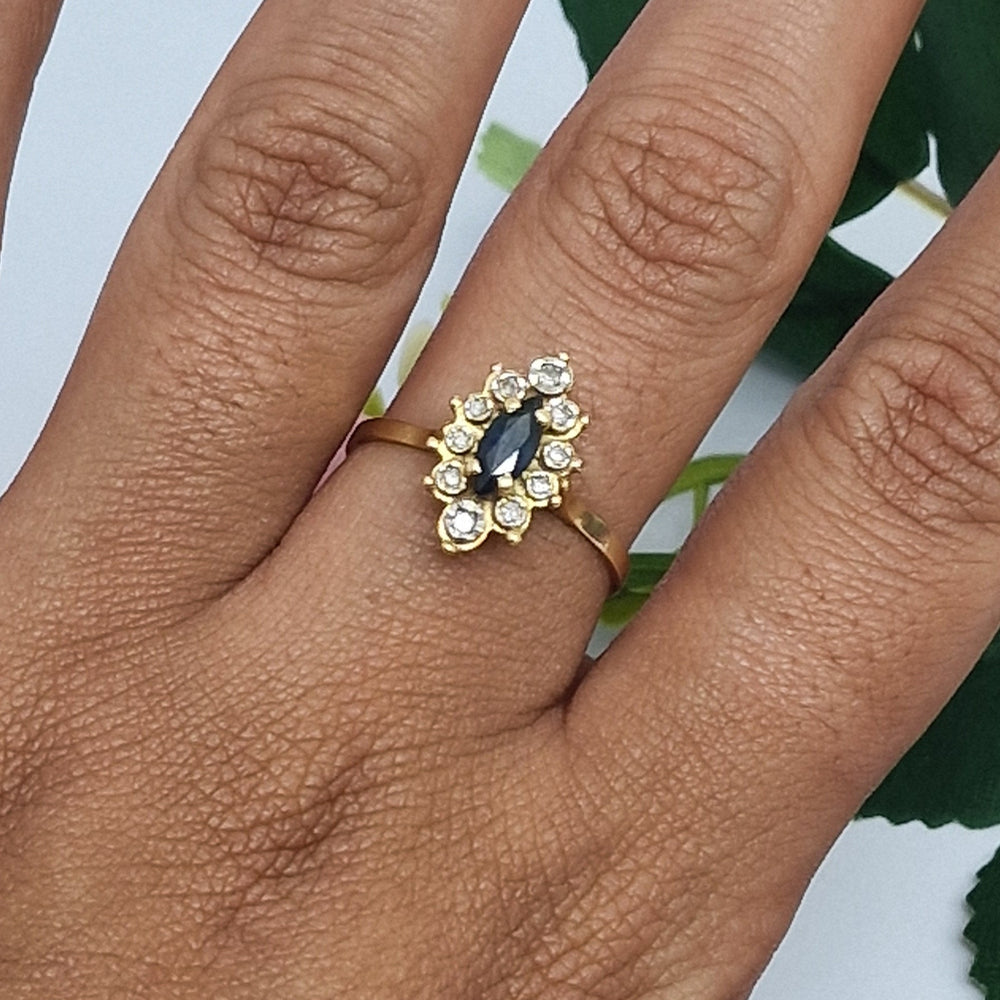 Bague Marquise en Or Jaune 18K - Taille 56