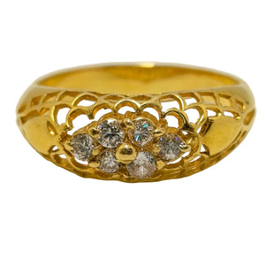 Bague Artisanale en Or Jaune avec Topazes