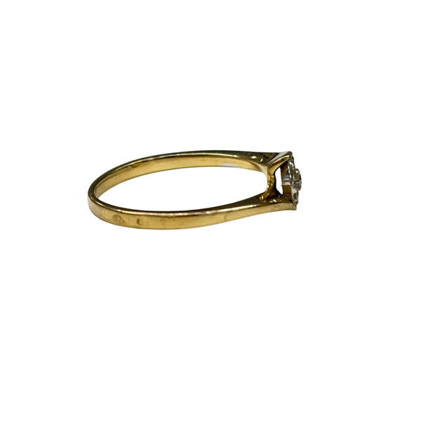 Bague empierrée en Or Jaune et Or Gris 18K