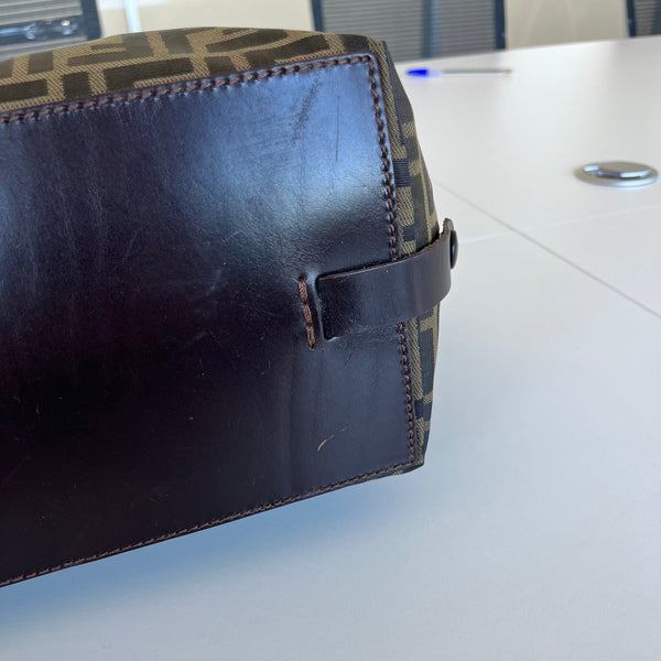 Sac à main Fendi Zucca Vintage en toile monogrammée marron