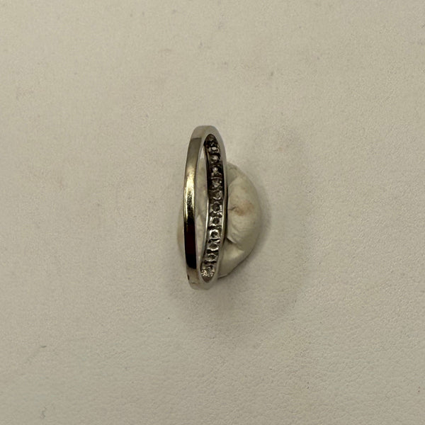 Bague Alliance Demi Tour Or Blanc 18K Taille-54