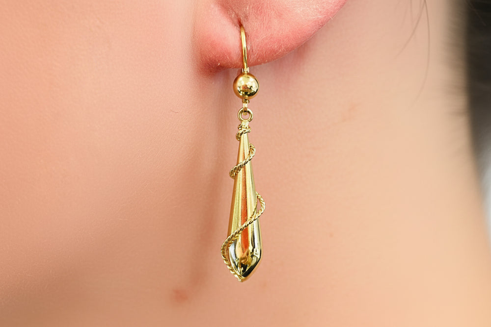Boucles d'oreilles Dormeuses en Or Jaune 18 K