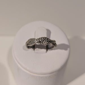 Bague Tressée en Or Gris 18K Taille-54