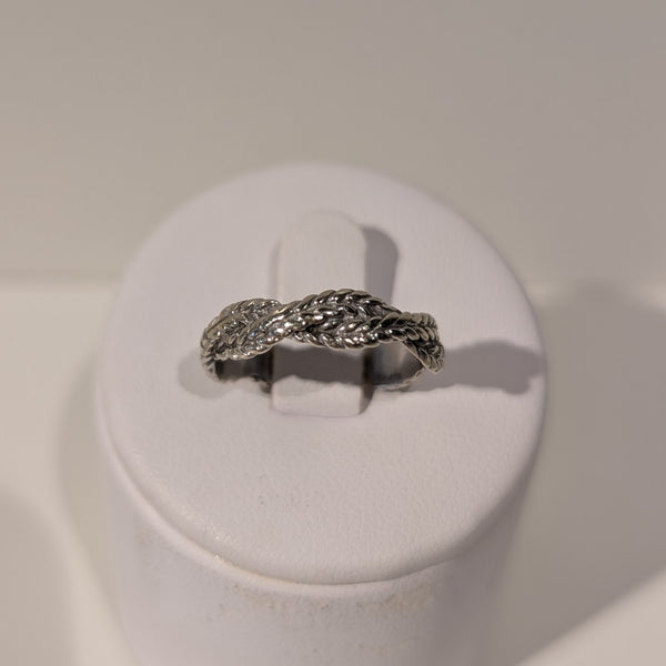 Bague Tressée en Or Gris 18K Taille-54