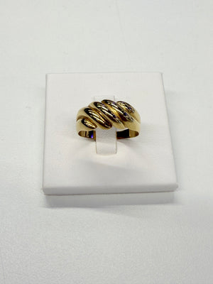 Bague Or Jaune Travaillée 18k Taille 56