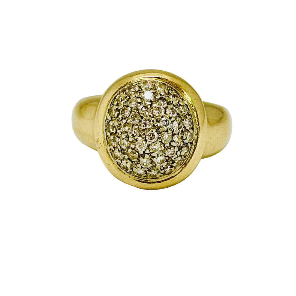 Bague Empierrée en Or Jaune 18 Carats Taille 57