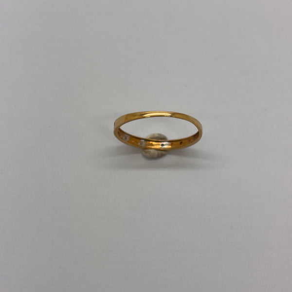 ALLIANCE DEMI TOUR OR JAUNE & BLANC 18 CARATS Taille -58