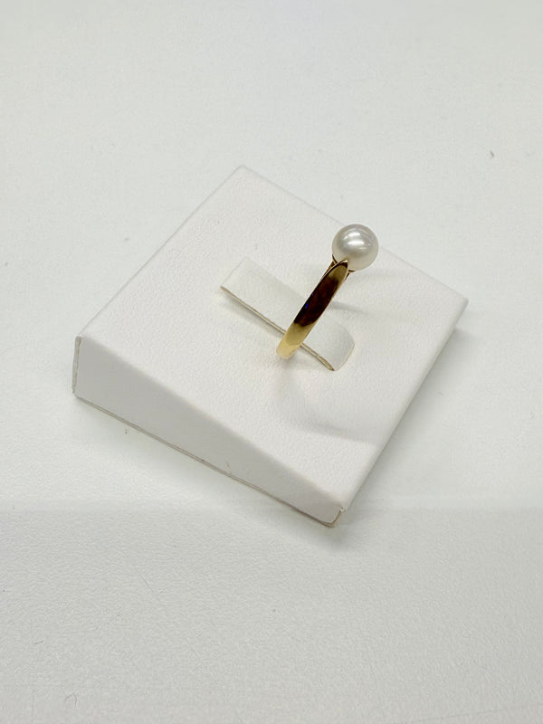 Bague en Or 18k avec perle d'eau douce