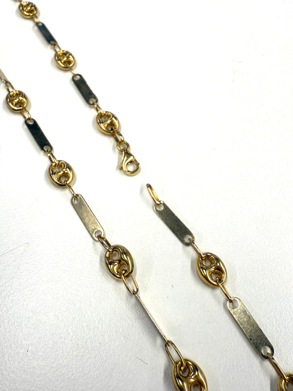 Collier Chaîne Grain de Café en Or Jaune 18K