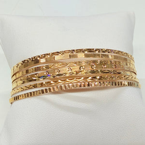 Bracelet semainier 7 joncs en or jaune 18 K