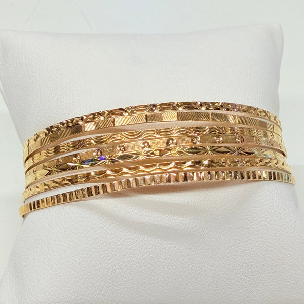 Bracelet semainier 7 joncs en or jaune 18 K