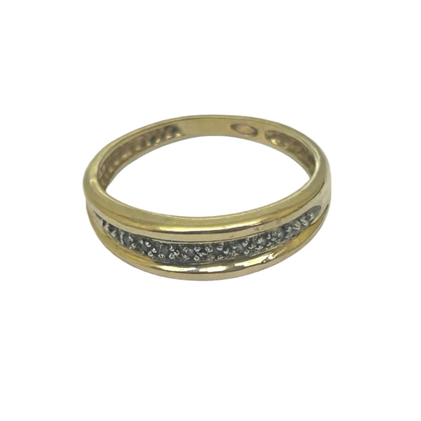 Alliance en Or Jaune 18 Carats avec Diamants