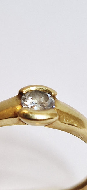 Solitaire en or jaune 18K Taille-53