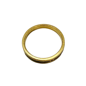 Bague Demi Tour en Or Jaune et Diamants 18k -  2.63 G - Taille : 49