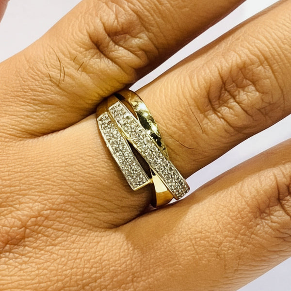 Bagues en or jaune 18 K avec diamants